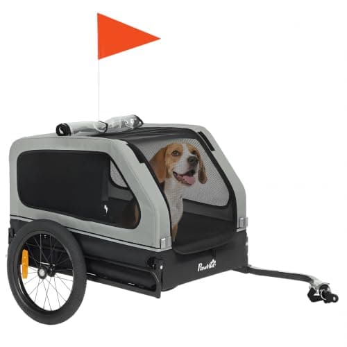 PawHut PawHut Dog Bike Trailer with Flip-Down Ramp